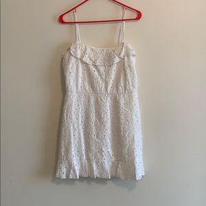 Impressions White Eyelet Mini Dress